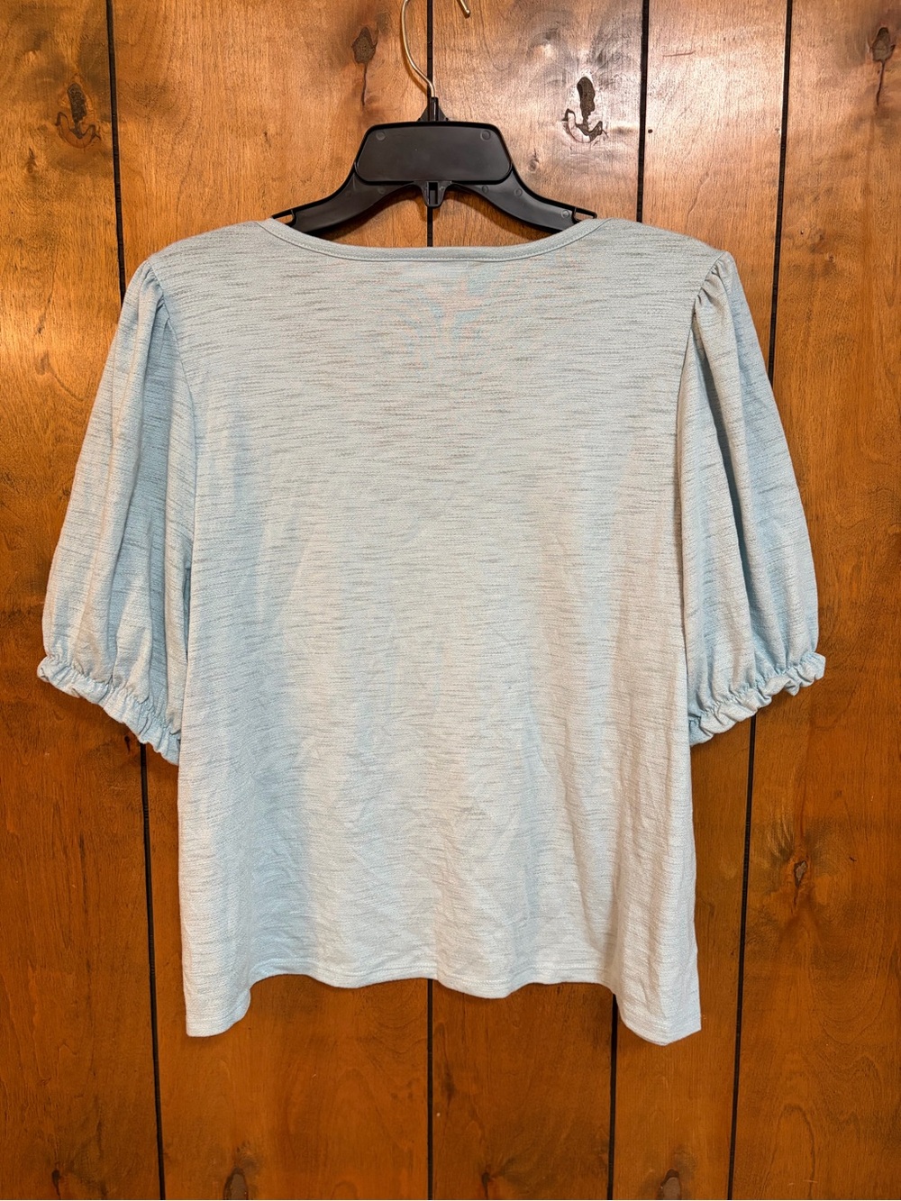 LC Lauren Conrad Pale Blue V-Neck Puff Sleeve Tee - Picture 7 of 7